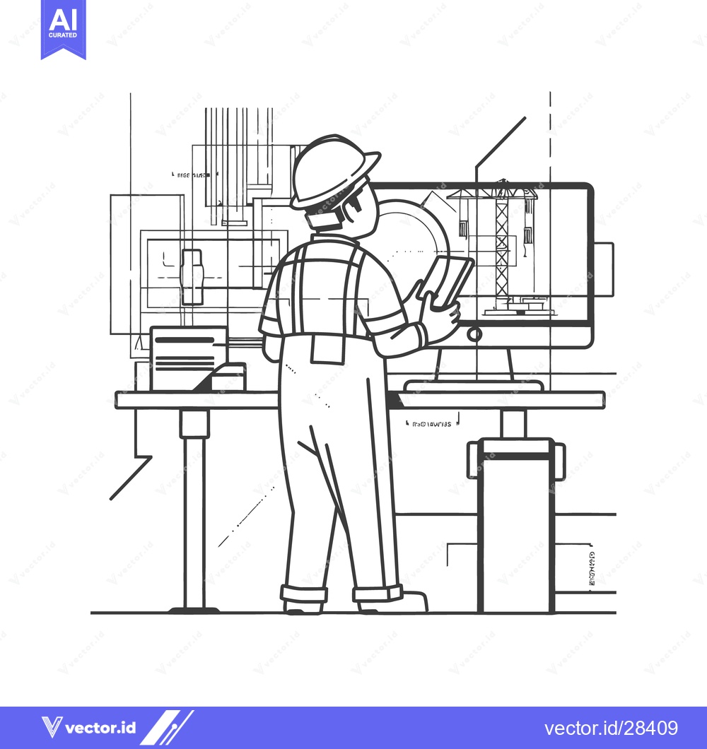 Premium Vector dari An architect using technology to design building construction projects