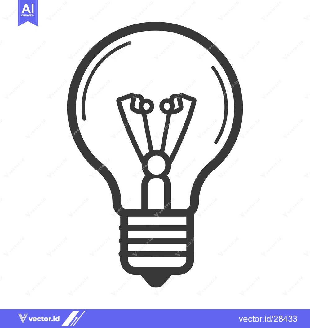 Premium Vector of A simple outline drawing of an incandescent light bulb