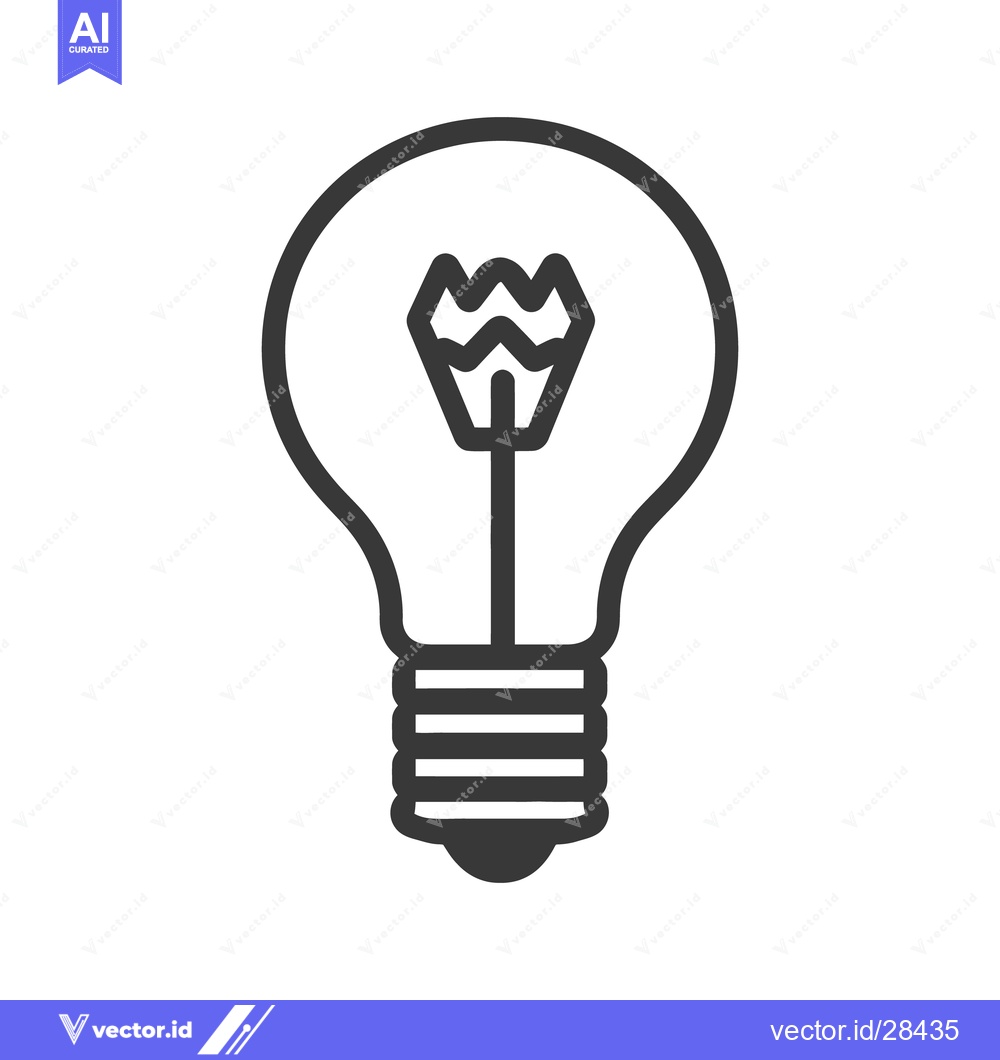 Premium Vector dari A Simple Black and White Illustration Of A Light Bulb