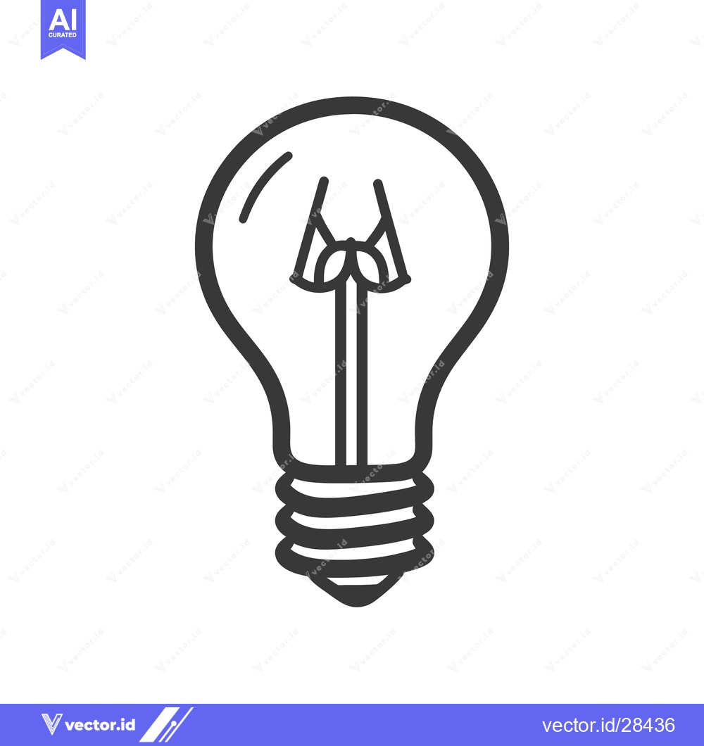 Premium Vector dari A simple line drawing of an incandescent light bulb