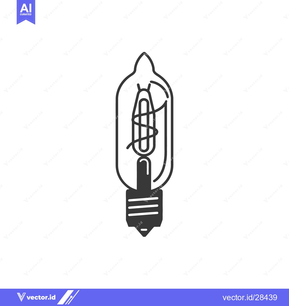 Premium Vector of A simple black and white drawing of an incandescent light bulb