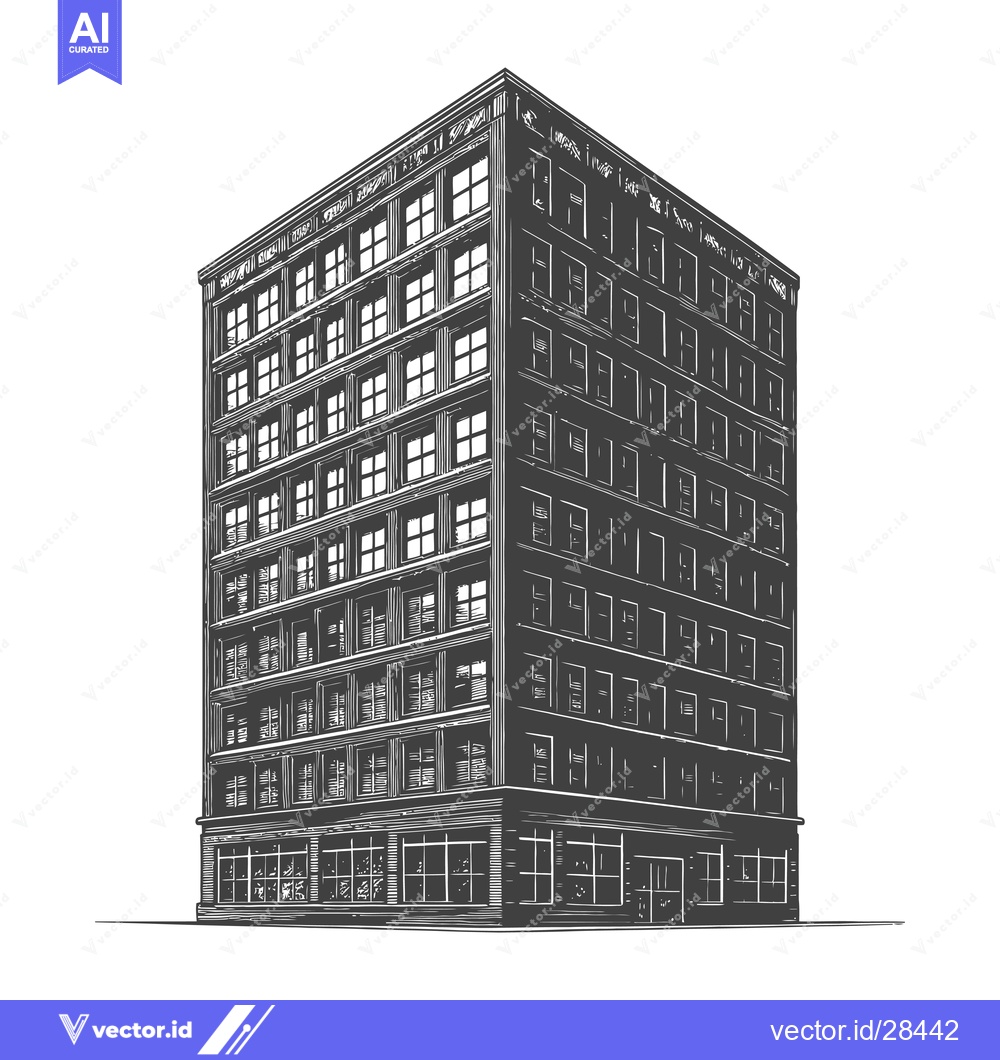 Premium Vector of A Detailed Illustration Of A Multi Story Building