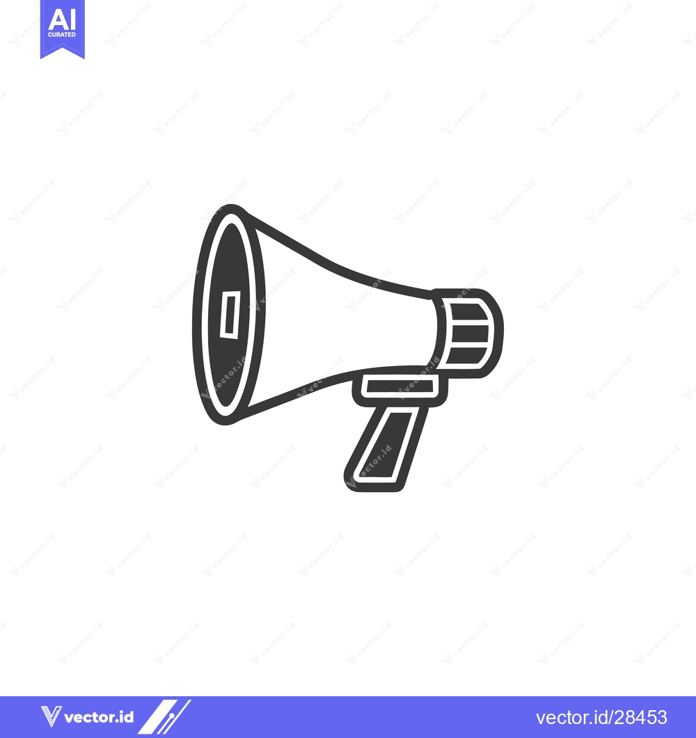 Premium Vector dari A simplistic black and white graphic illustration of a megaphone devic