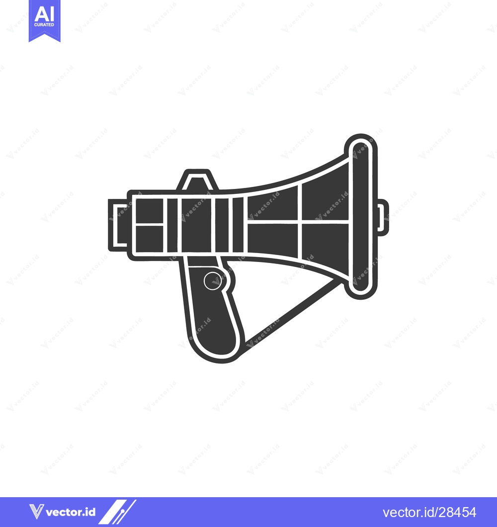 Premium Vector of A black and white illustration of a portable megaphone device