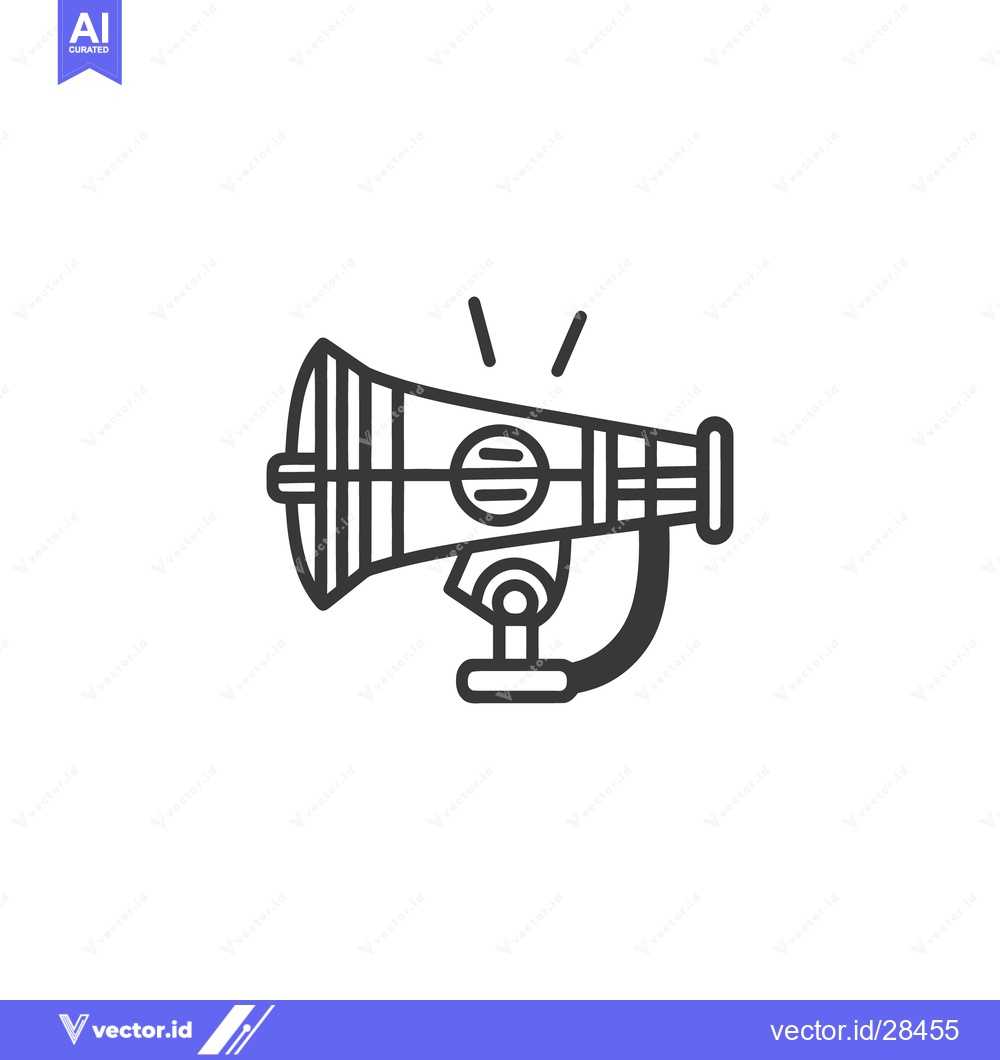 Premium Vector of A simple black and white illustration of a megaphone design