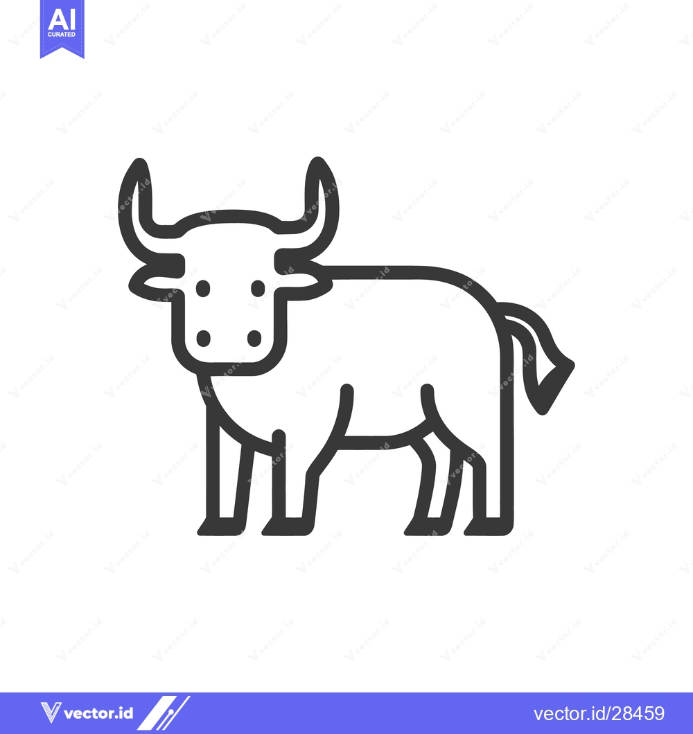 Premium Vector dari An illustrated outline of a standing bovine animal
