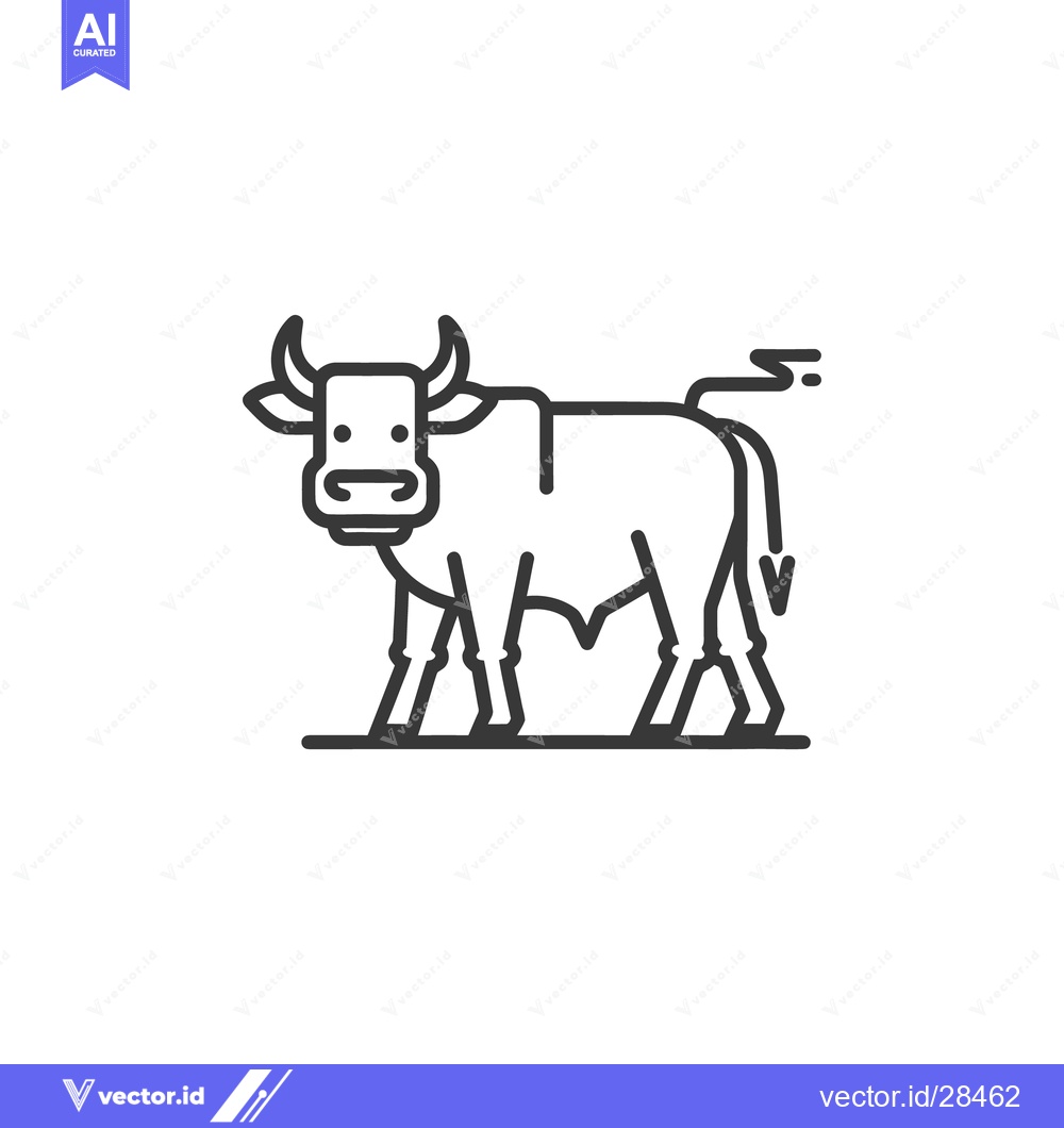 Premium Vector dari A simple graphic image of a standing bull animal