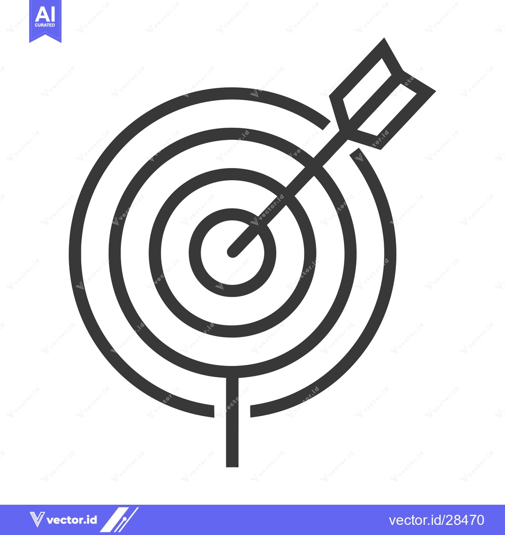 Premium Vector of Bullseye Target with Arrow in Center