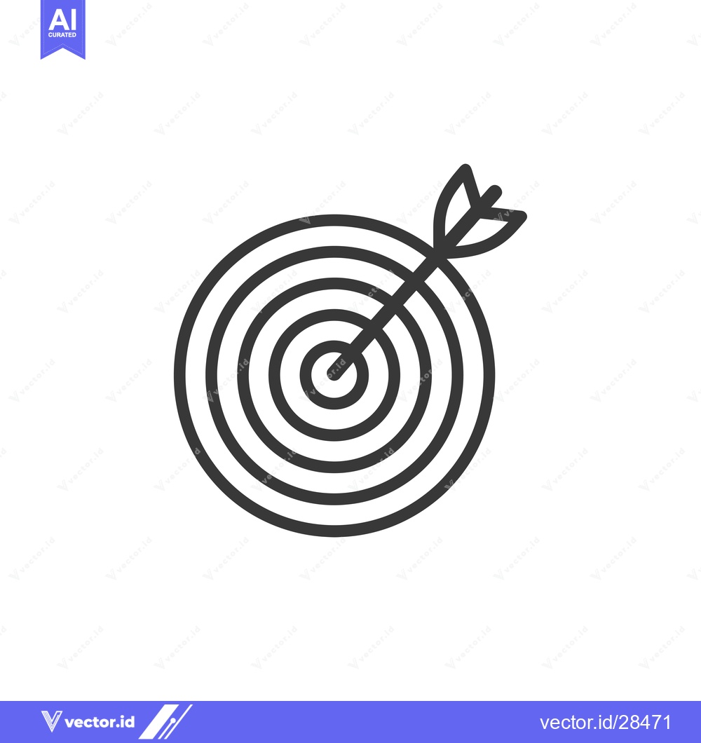 Premium Vector dari Bullseye Target With Arrow In Center