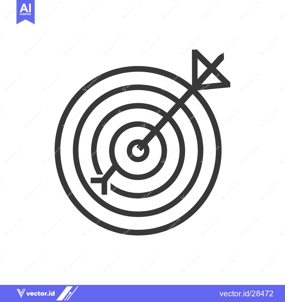 Premium Vector dari Bullseye Target with Arrow in the Center