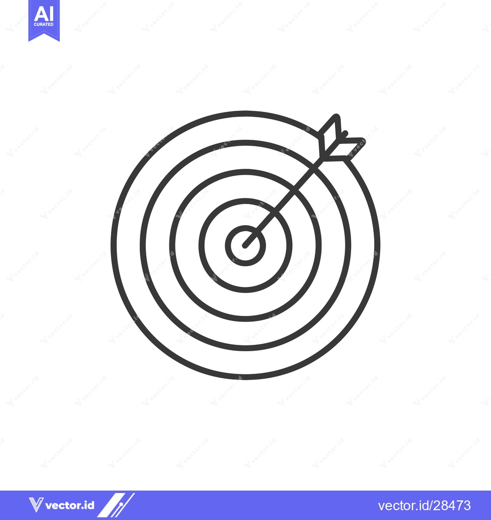 Premium Vector dari Bullseye Target with Arrow in the Center