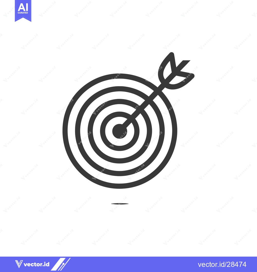 Premium Vector dari Bullseye Target with Arrow in the Center