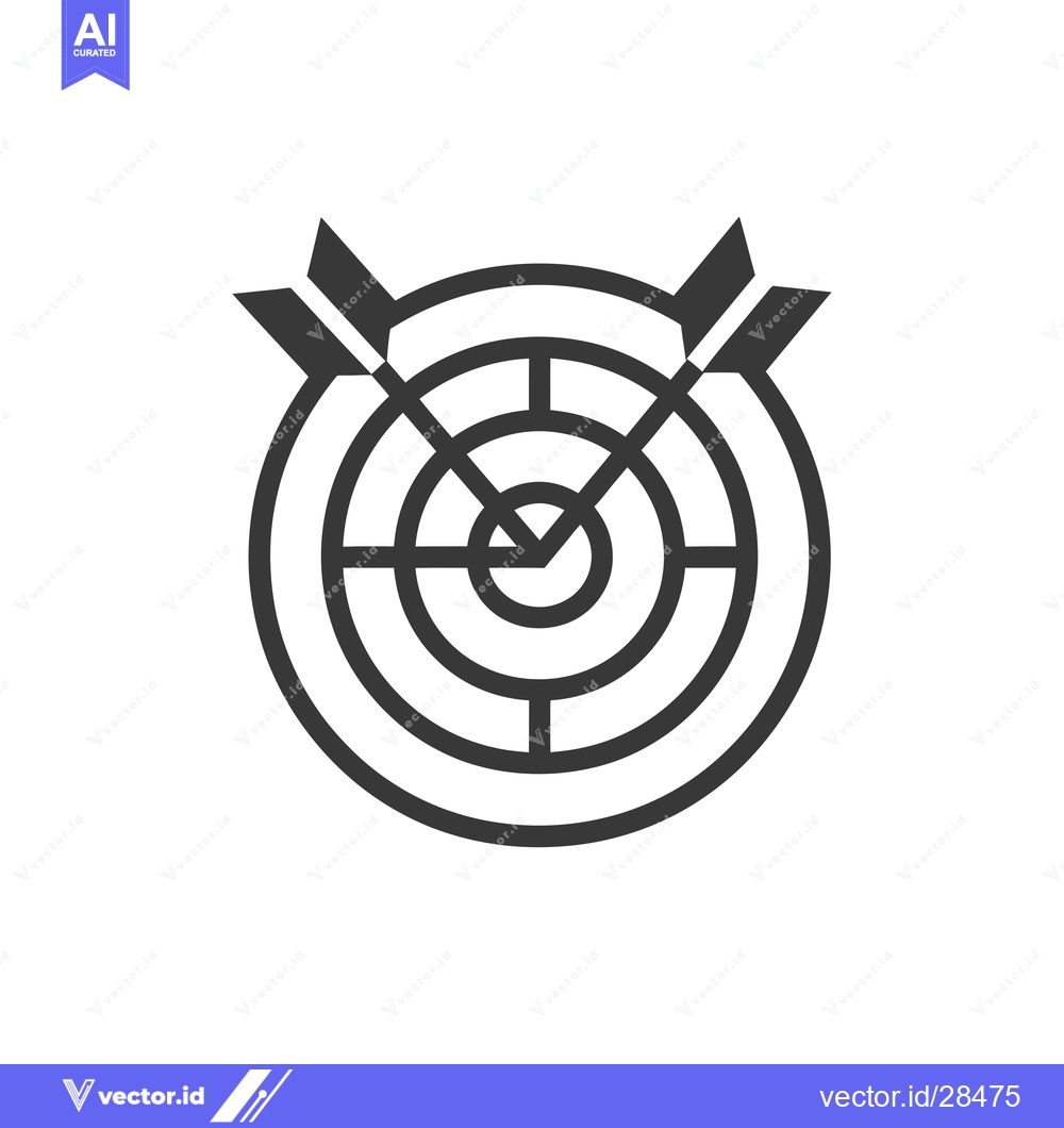 Premium Vector of Bullseye Target with Two Arrows in the Center