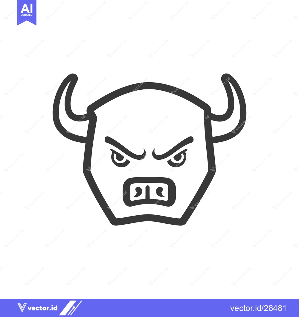 Premium Vector dari A geometric vector illustration of an angry bull face
