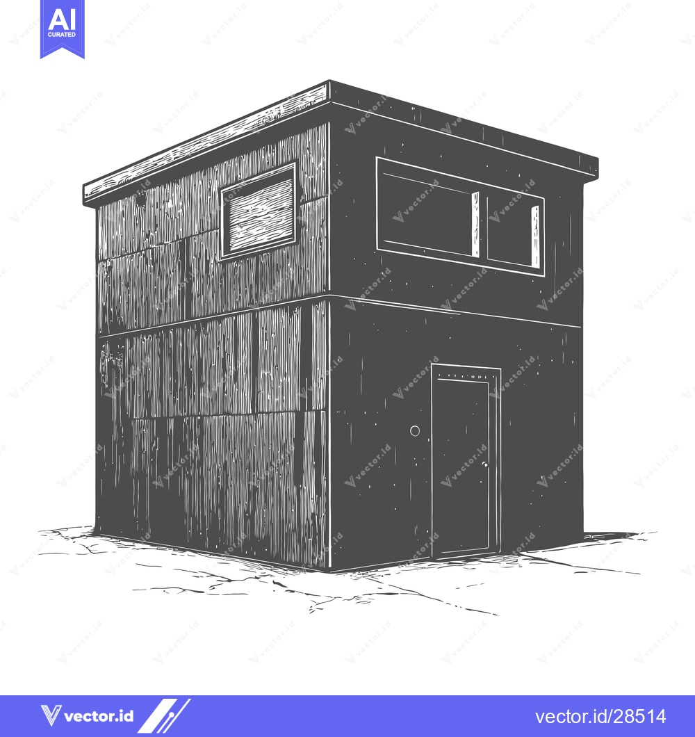 Premium Vector of Two Story Building With Windows And Door