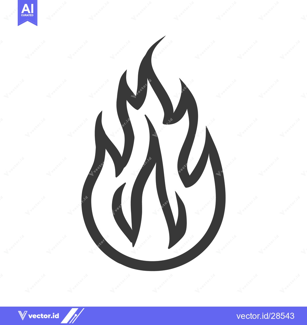 Premium Vector of A simplistic graphical depiction of a flame with stylized lines