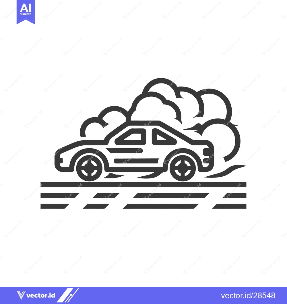 Premium Vector dari The depiction shows a car speeding with smoke billowing behind