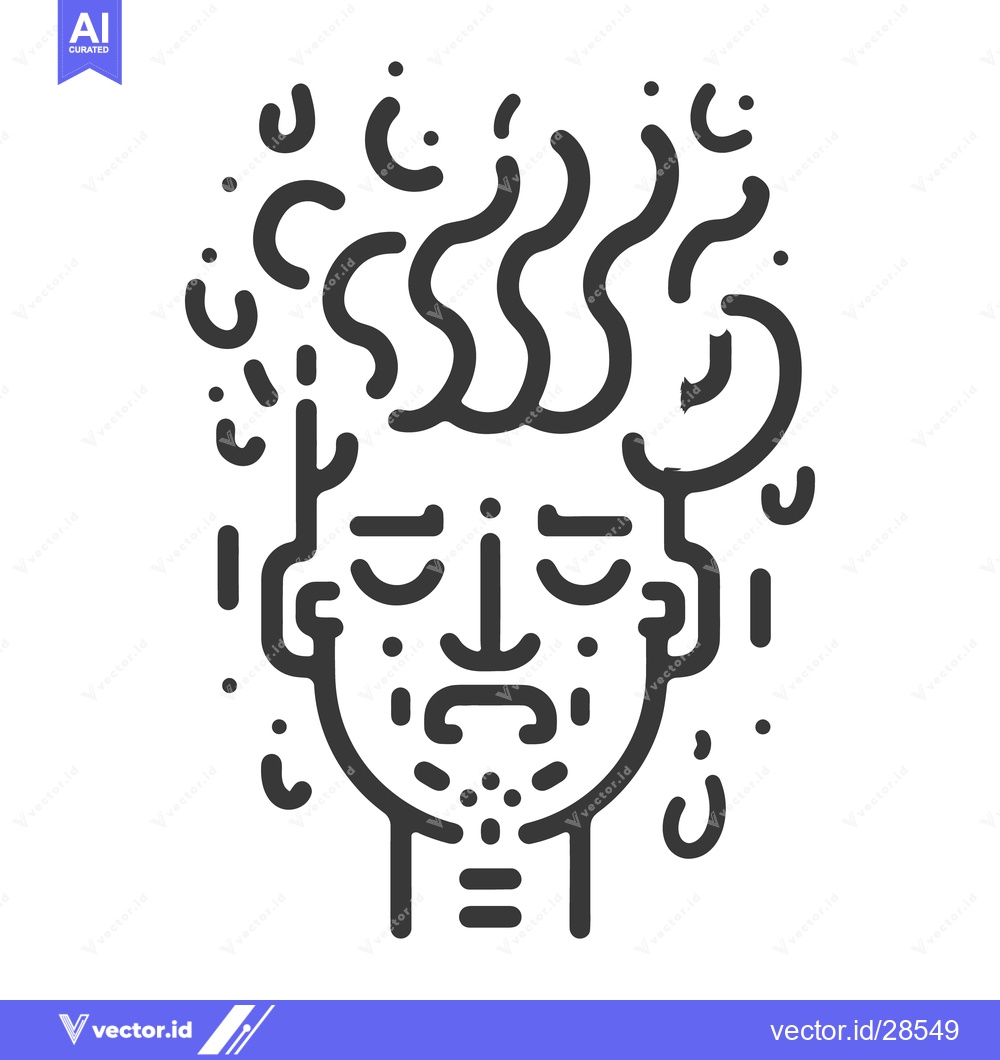 Premium Vector dari A monochrome illustration of a person experiencing distress or discomf