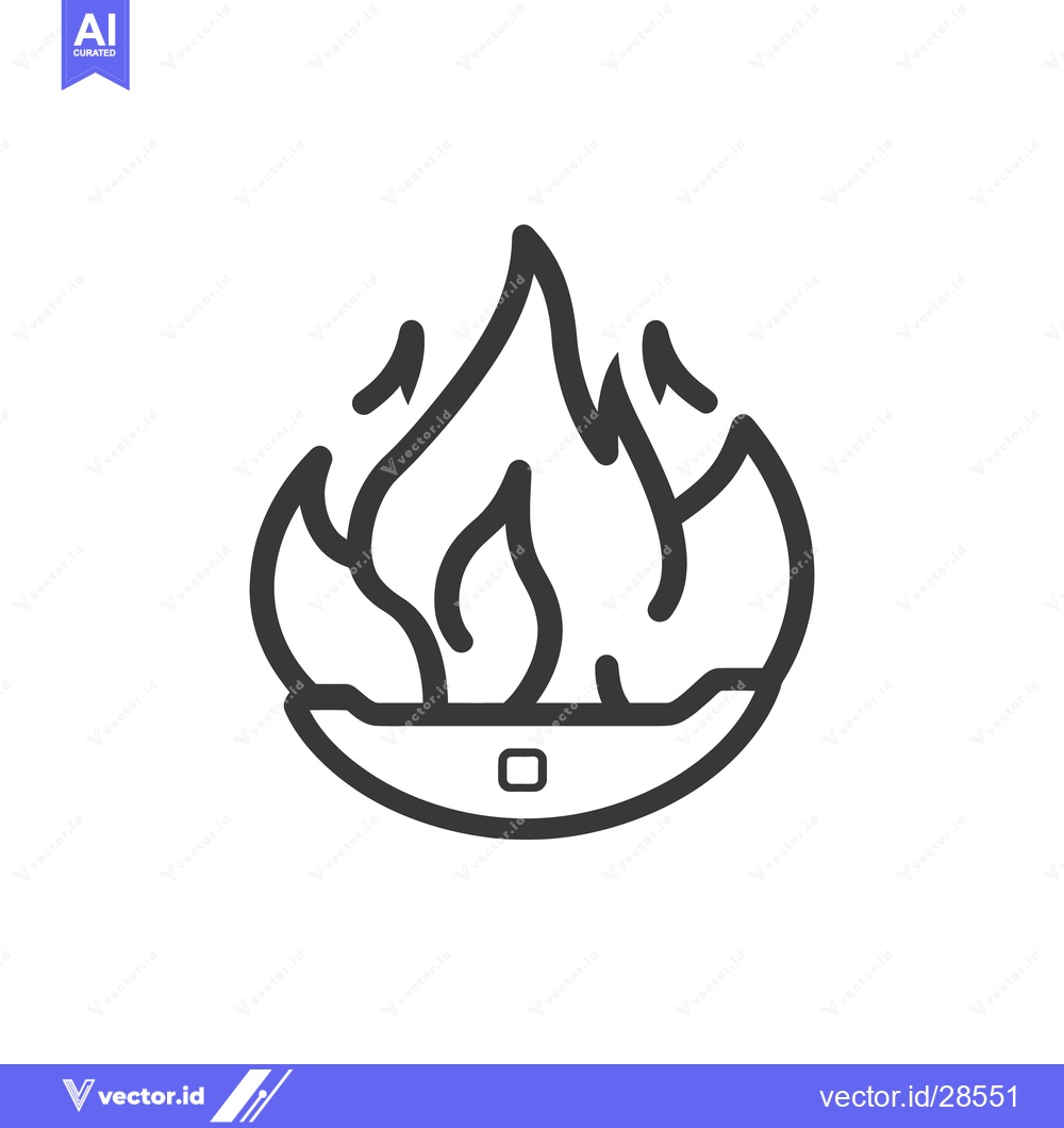 Premium Vector dari A simple stylized image of an open fire with flames