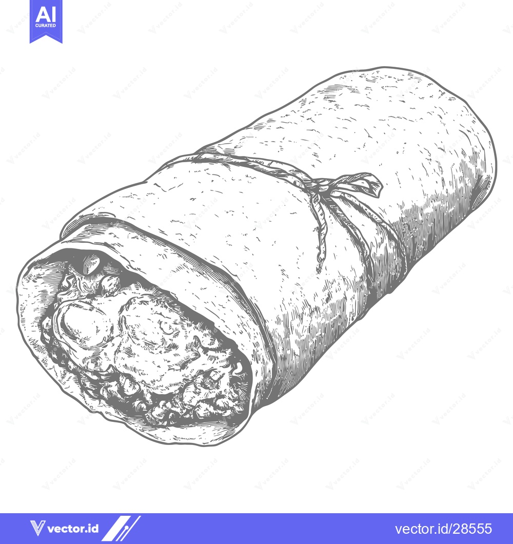 Premium Vector dari Delicious Burrito Wrapped Tightly Ready To Eat