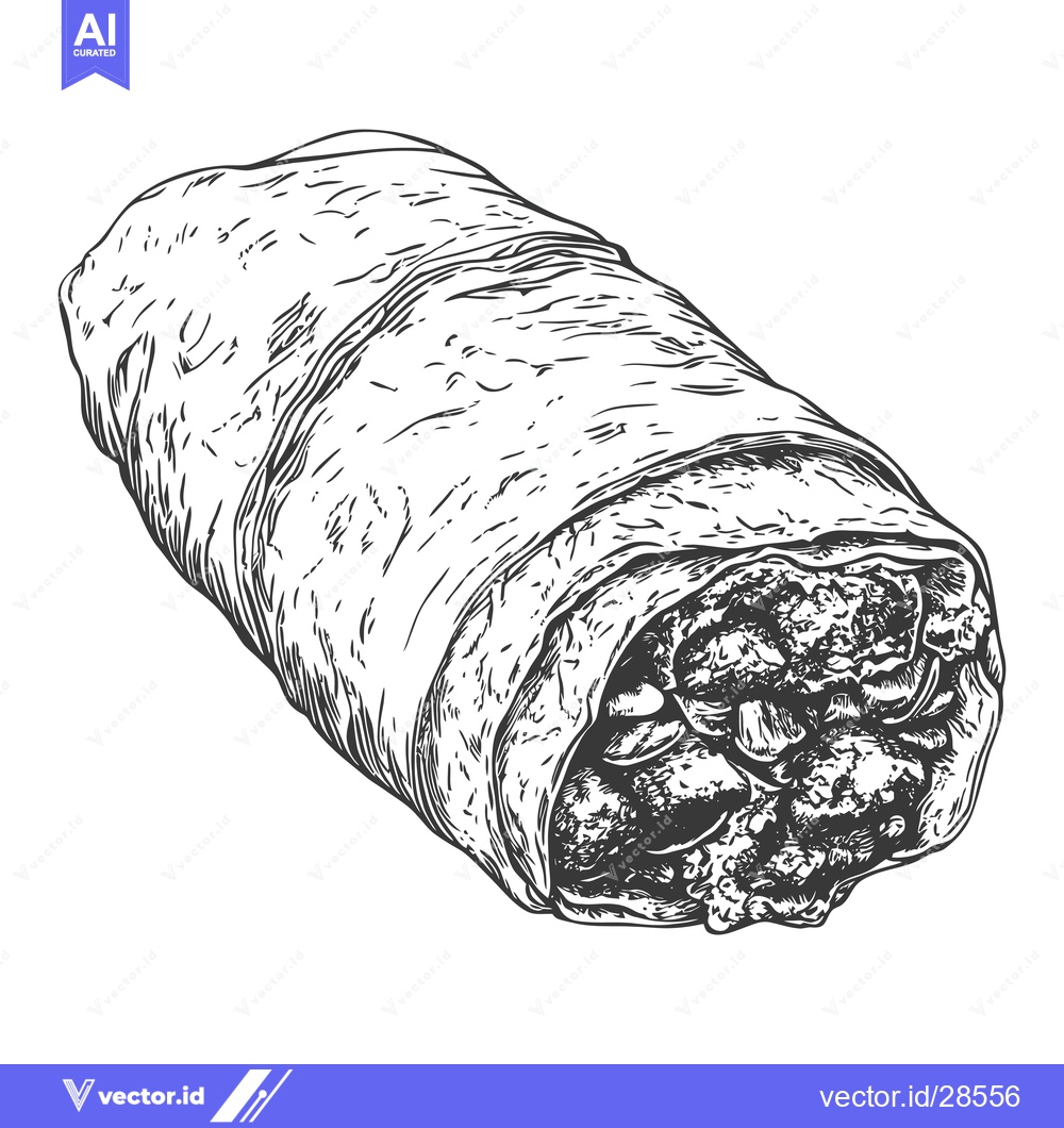 Premium Vector dari A Delicious Hand Drawn Burrito Illustration