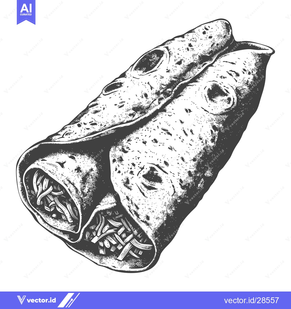 Premium Vector of A Detailed Illustration Of A Delicious Burrito