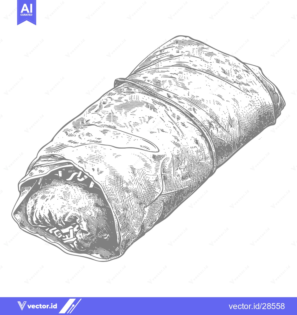 Premium Vector of Hand Drawn Illustration Of A Delicious Burrito Wrap