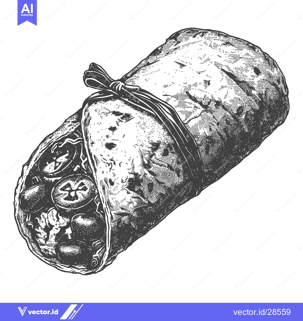 Premium Vector dari A Delicious Hand Drawn Burrito Illustration