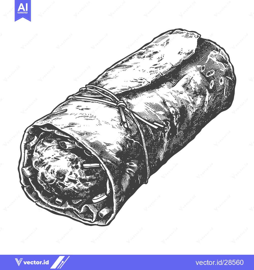 Premium Vector dari A Rolled Food Item Tied With String