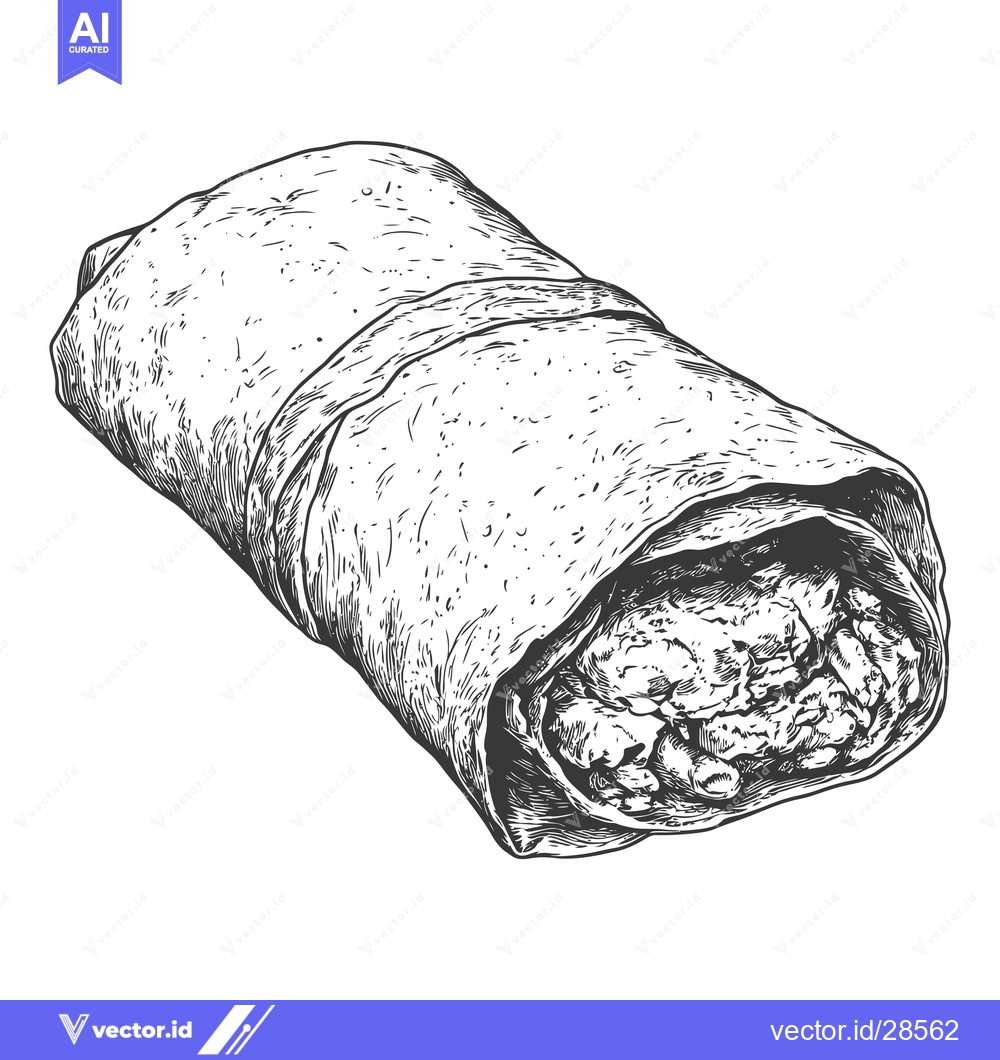 Premium Vector of Hand Drawn Illustration Of A Delicious Burrito