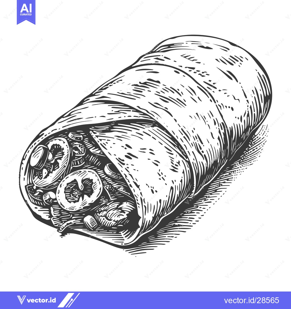 Premium Vector of Delicious Burrito Filled With Savory Ingredients