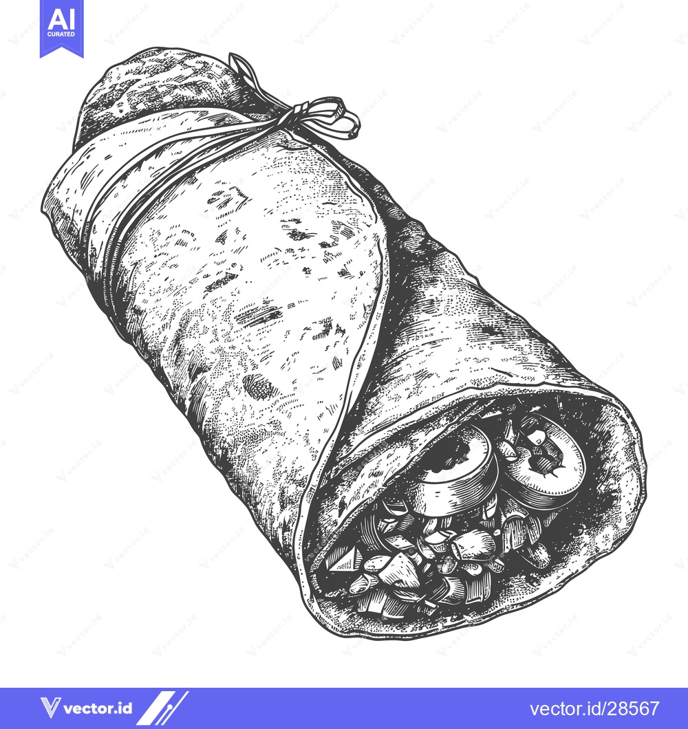 Premium Vector dari Delicious Wrapped Burrito Ready To Eat