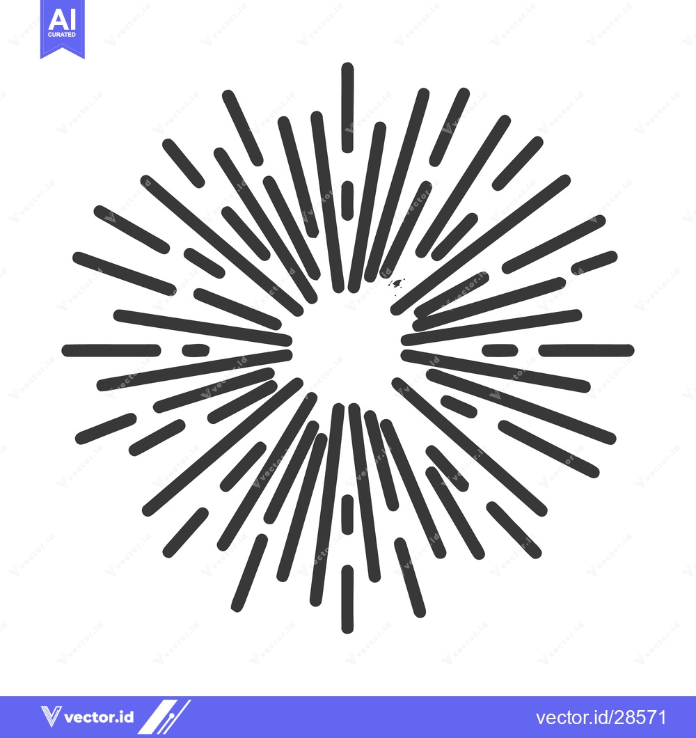 Premium Vector dari Graphic Sunburst: Radial Lines Emanating from a Central Void, Black an