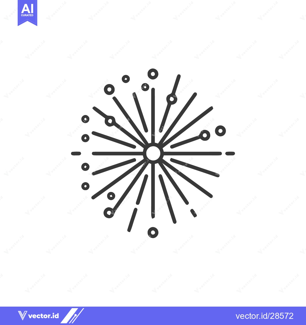 Premium Vector of Minimalist Firework Burst: Linear Design on White Background