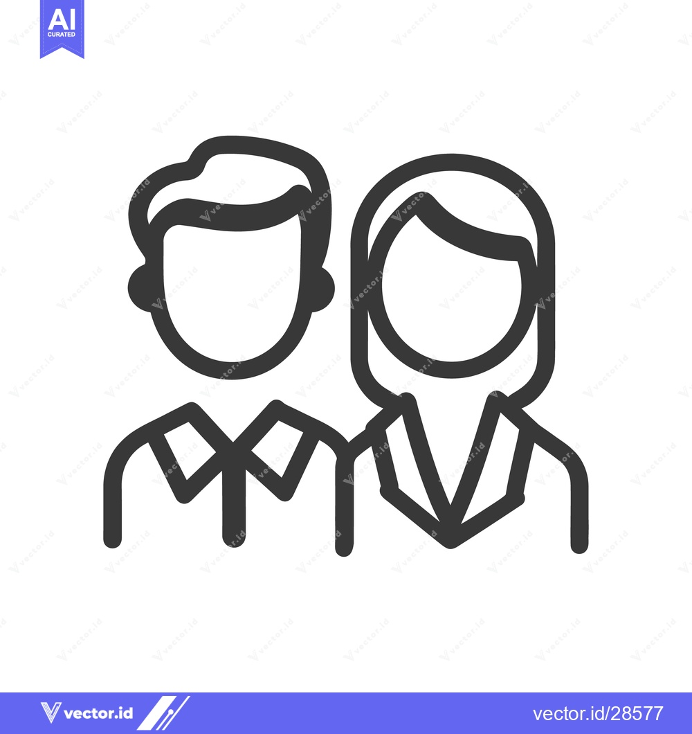Premium Vector dari Simplified black line drawing showing two people standing together