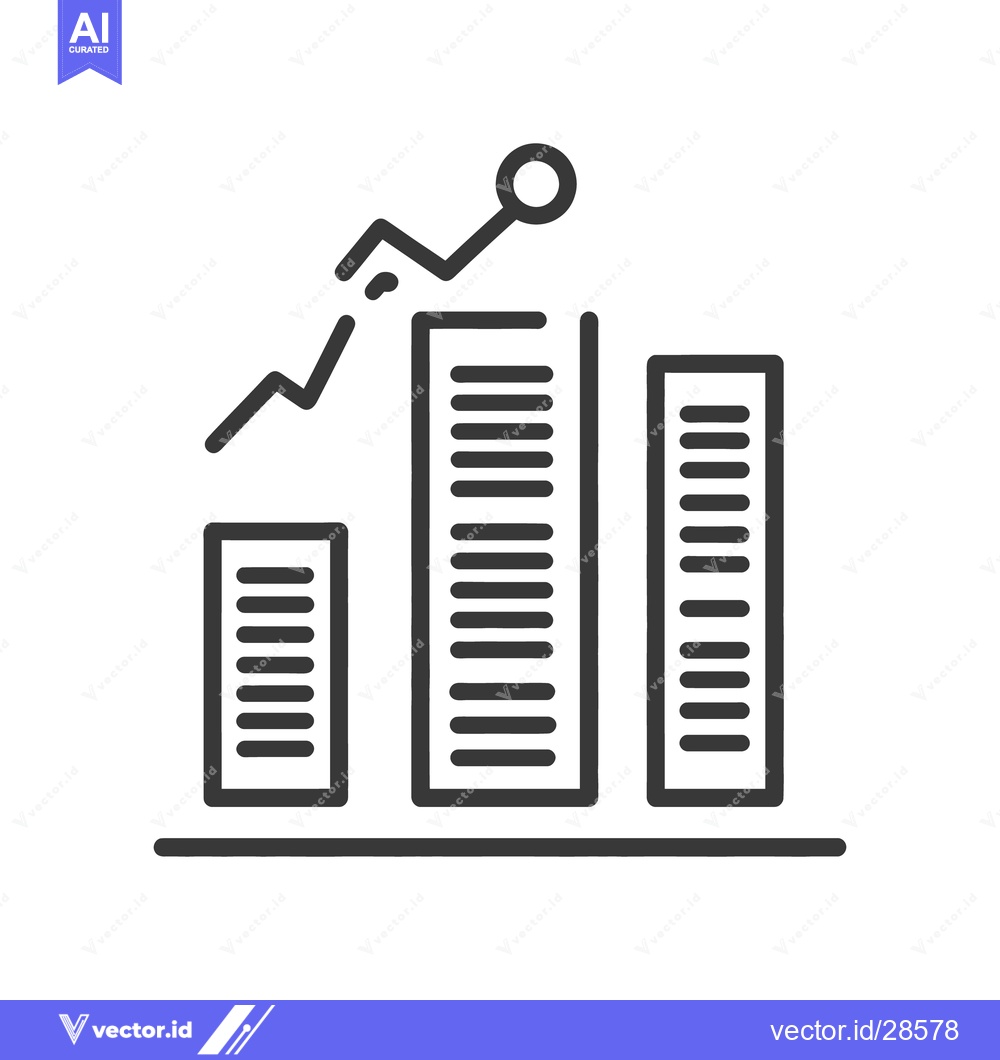 Premium Vector dari An increasing bar graph with a connected trend line above it
