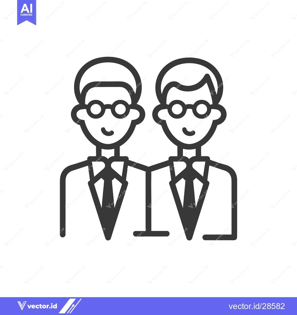 Premium Vector dari Two men in suits embracing with their arms around each other
