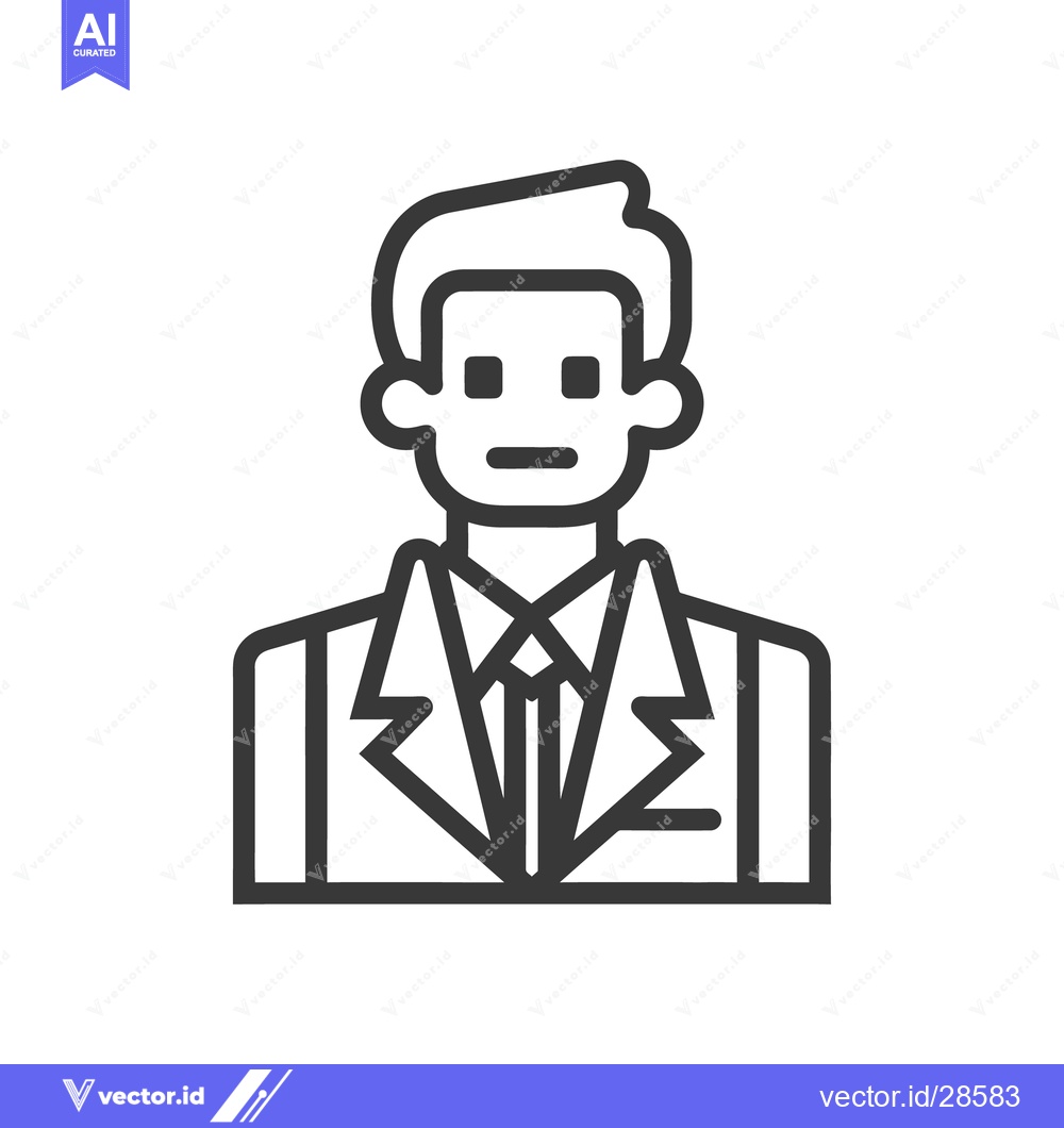 Premium Vector dari Simplified illustration of a man wearing a suit and tie