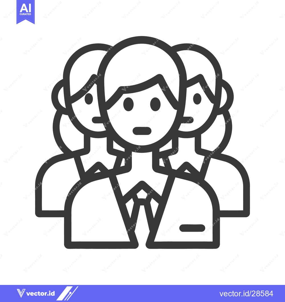 Premium Vector dari A simplified black and white illustration of a group of people