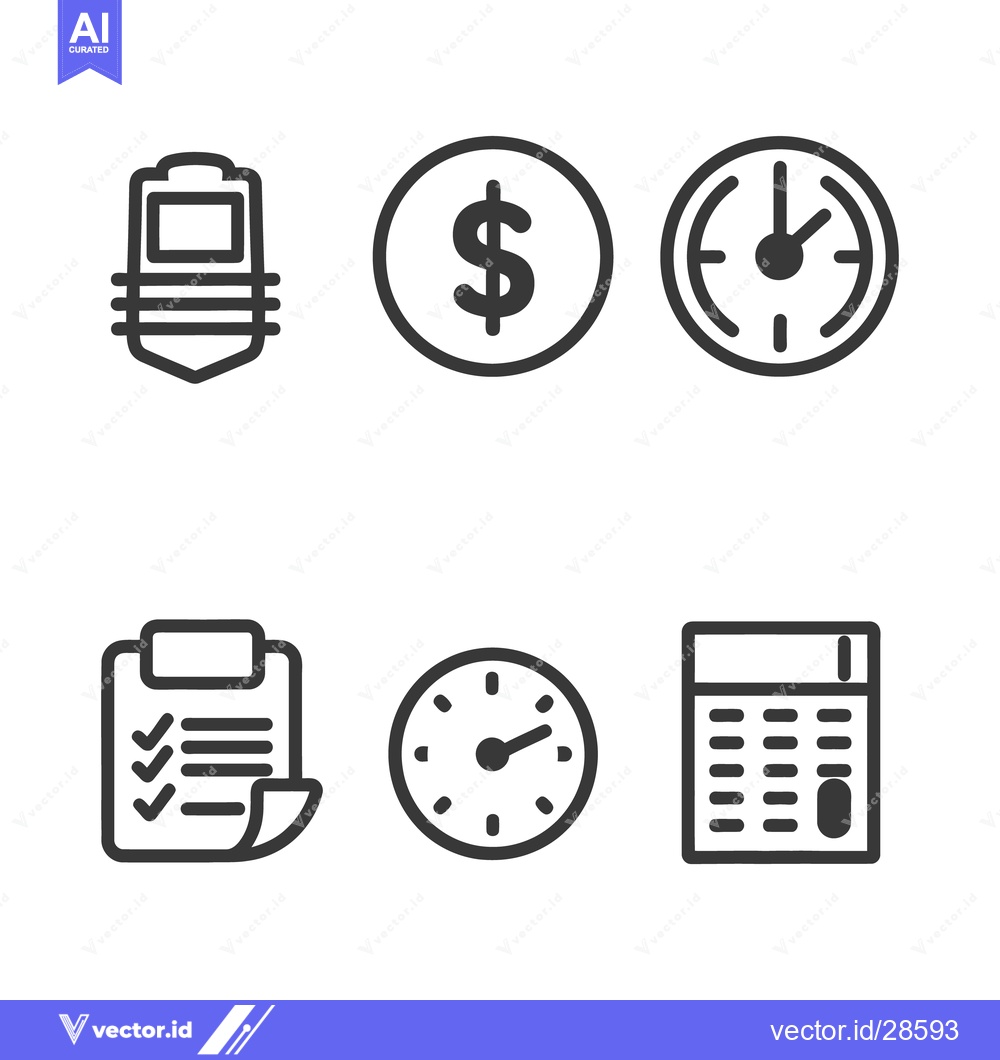 Premium Vector dari Icons representing concepts related to finance and scheduling tasks