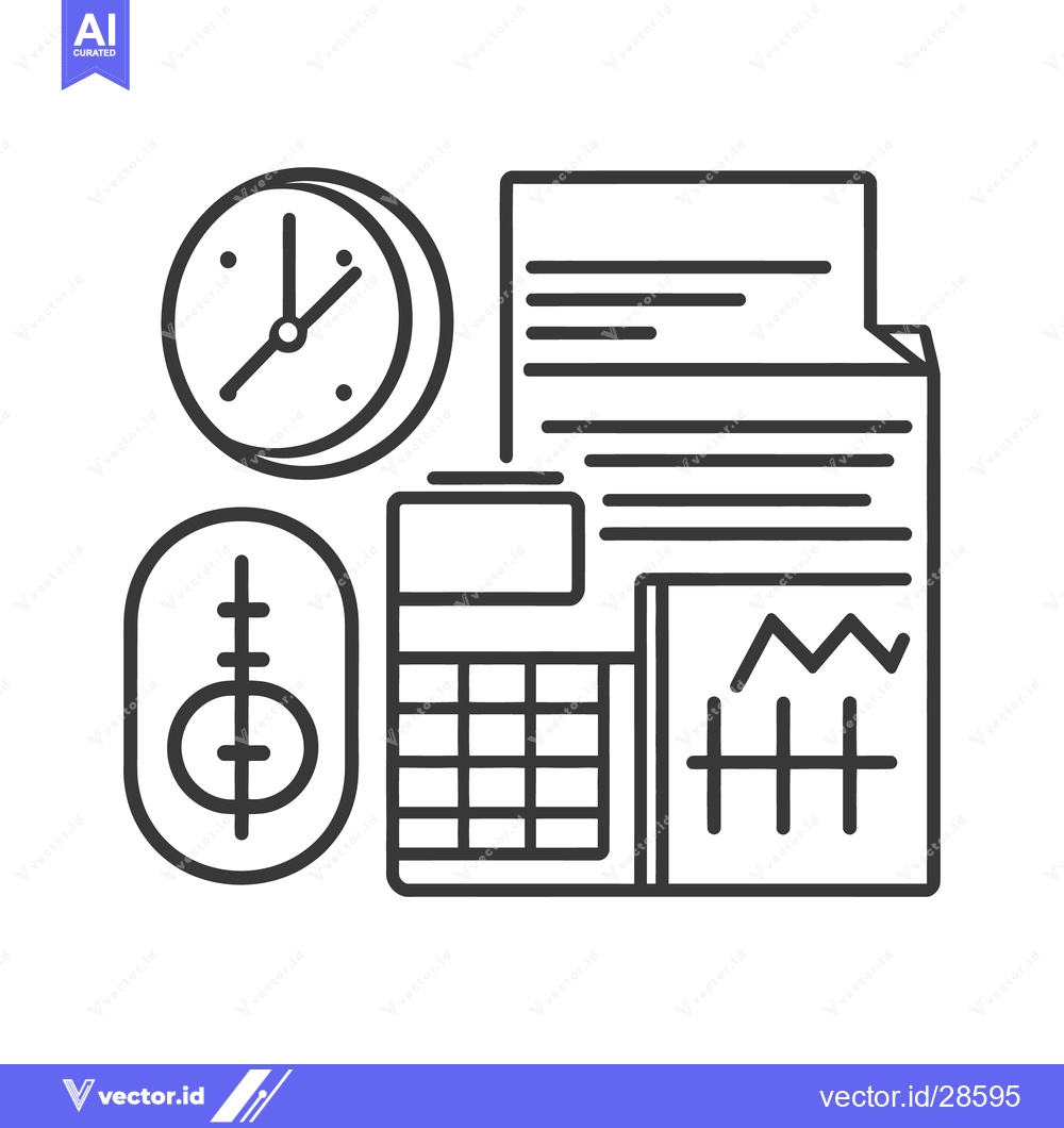 Premium Vector of This is a financial icon illustration with various business elements