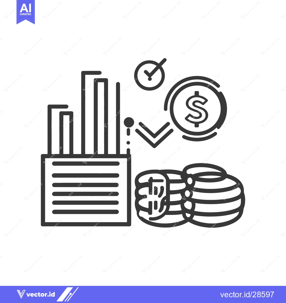 Premium Vector of Financial graph with currency and time related business illustration