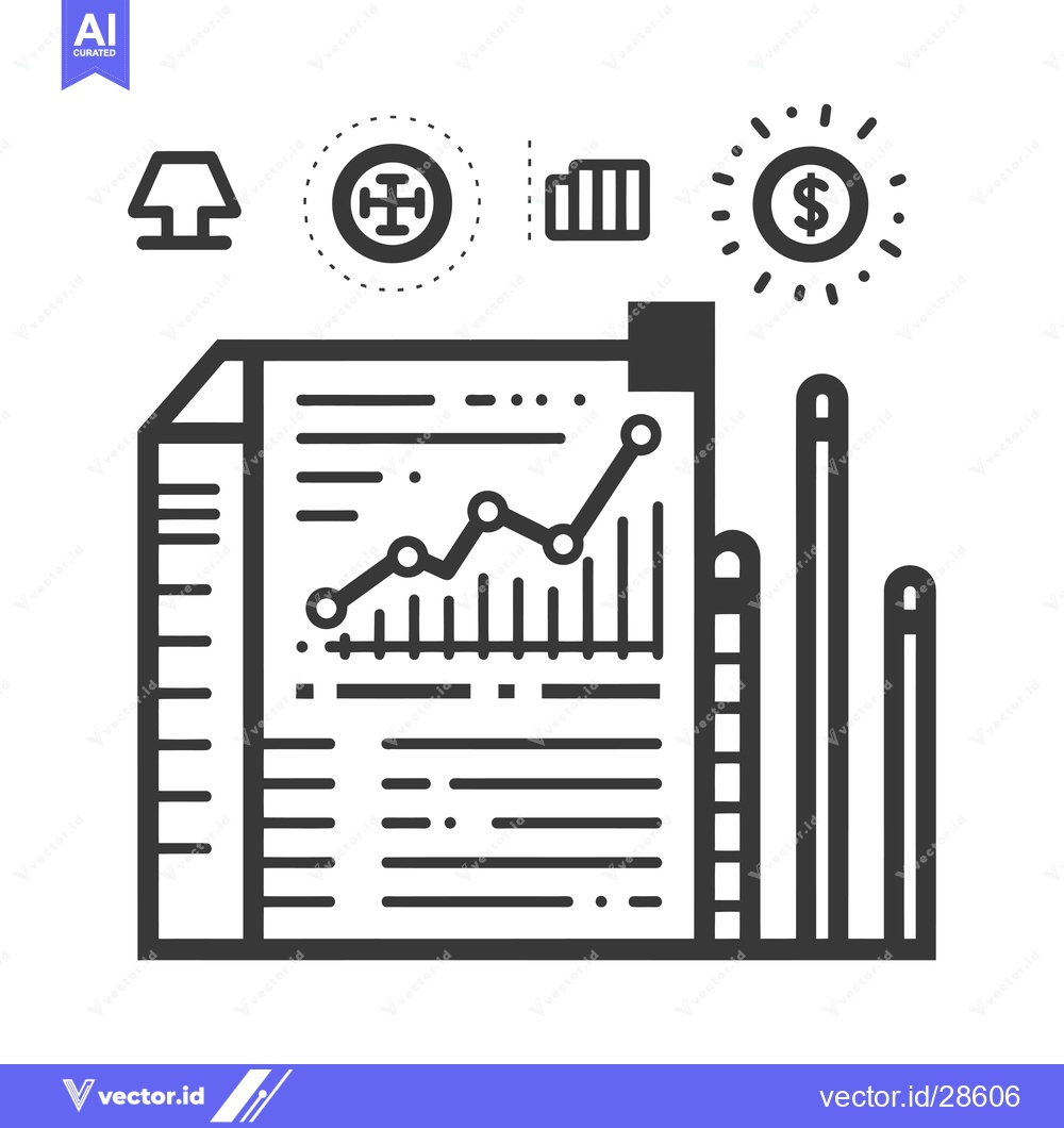 Premium Vector dari Business Growth Report with Financial Icons