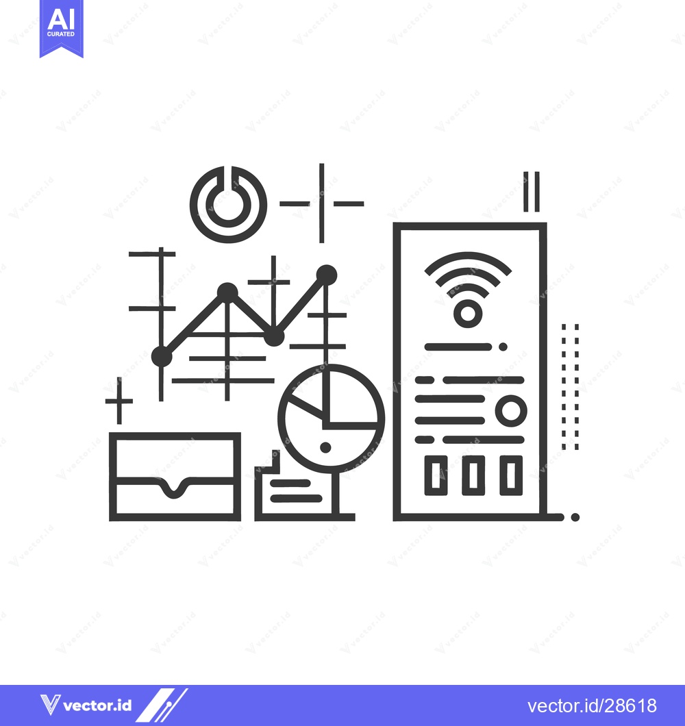 Premium Vector dari Abstract black and white illustration shows data analysis and network