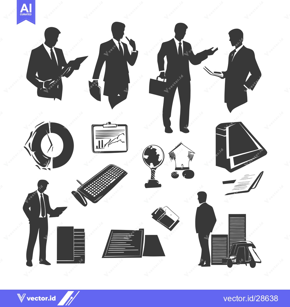 Premium Vector dari Businessmen and Business Related Icons
