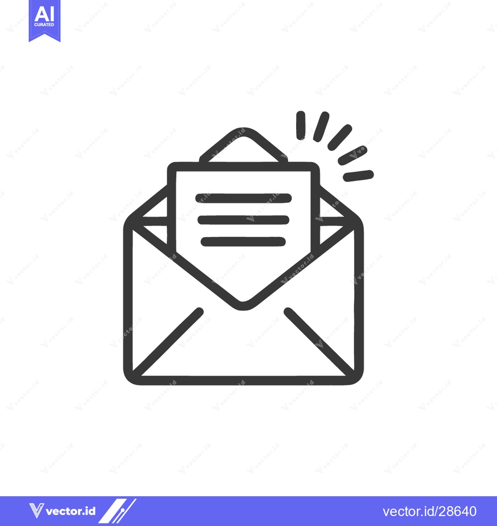 Premium Vector dari Minimalist Open Envelope Icon with Letter and Highlight Effect
