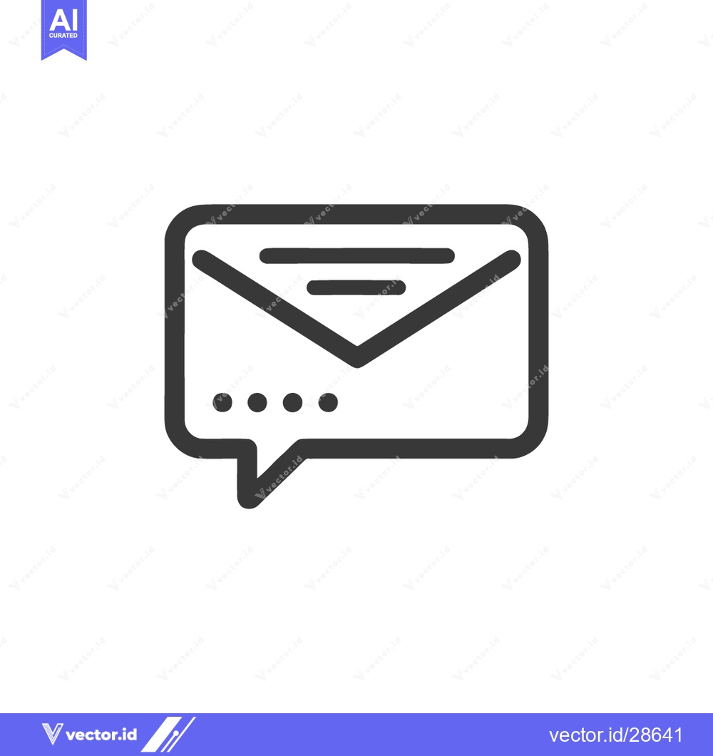 Premium Vector dari Minimalist Email Chat Icon: Dark Gray Envelope and Speech Bubble Desig