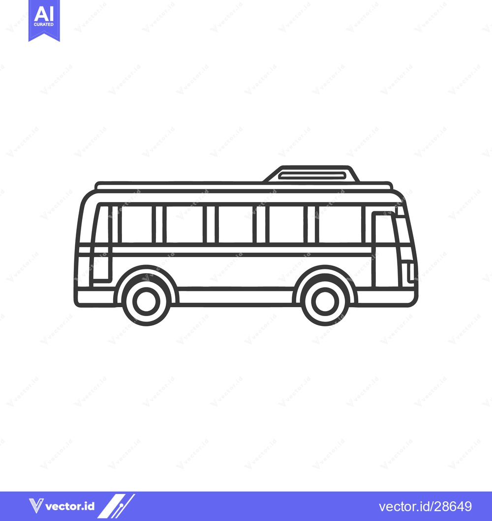Premium Vector of A black and white outline of a passenger transit bus