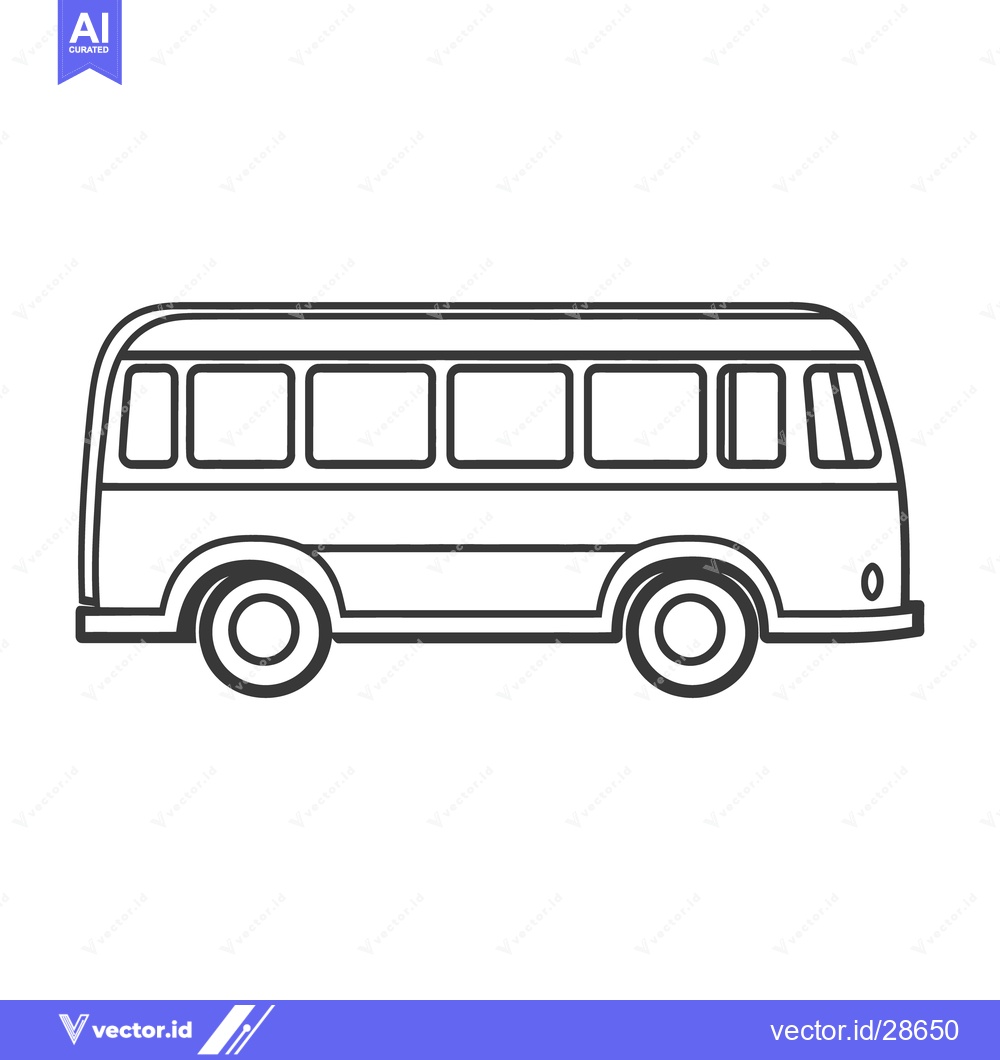 Premium Vector dari Simple black outline drawing of a public transportation bus