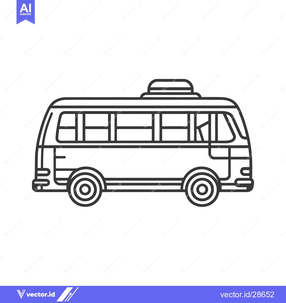 Premium Vector dari A simple black and white illustration of a public transportation bus